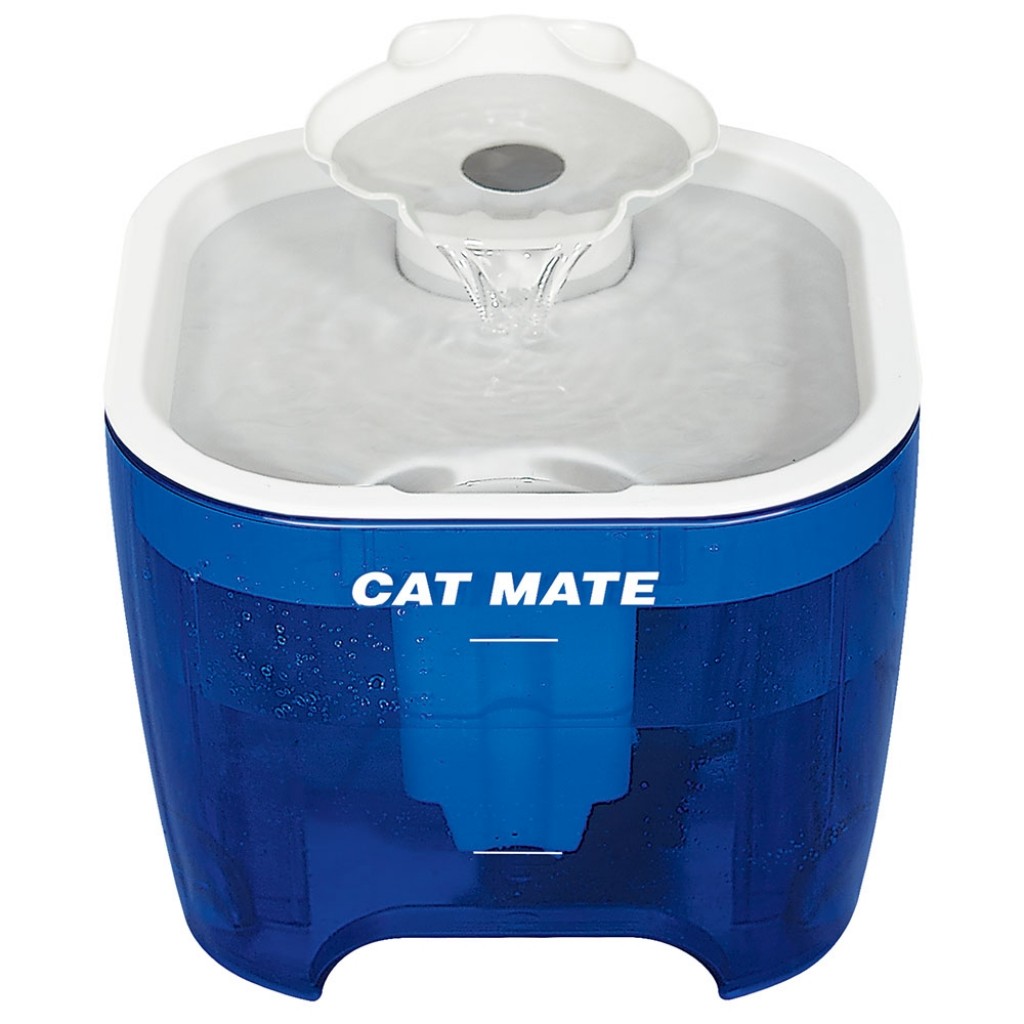 Cat Mate - Muschel-Trinkbrunnen für Haustiere, blau/weiss, 3L
