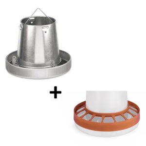 Mangeoire à trémie métal avec anneau anti-gaspillage, 5kg